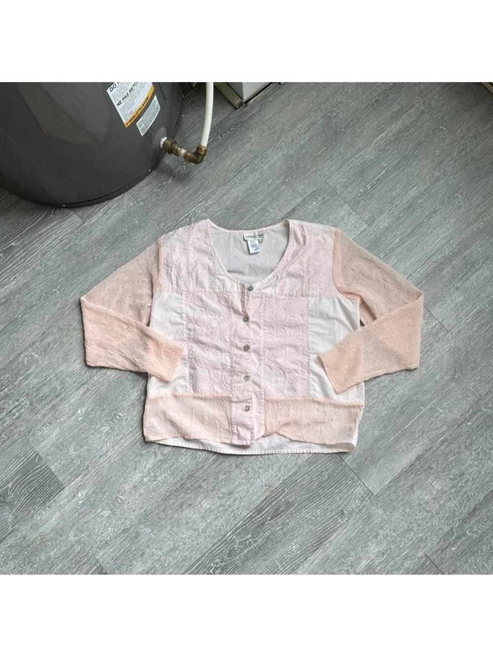 Pink / White Vintage 90’s “Coldwater Creek” Patchwork Style Button-Up Shirt